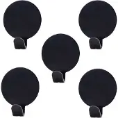 INF Zelfklevende ronde wandhaken, 5-pack Black