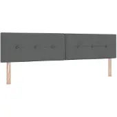 vidaXL LED Hoofdbord met LED-stripverlichting Donkergrijs 200 cm Stof