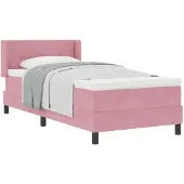 vidaXL Boxspringbed met matras, roze, 200 x 80 cm, polyester