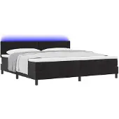 vidaXL LED boxspringbed met hoofdeinde, zwart, 200 x 200 cm, fluweel