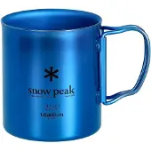 Snow Peak - Titanium Double Wall Cup - Mok 450 ml, blauw