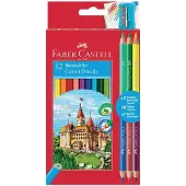 Faber-Castell Kleurpotloden 12 stuks + 3 dubbelzijdige potloden
