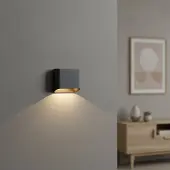 Artdelight Wandlamp Diaz 1L Zwart met goud