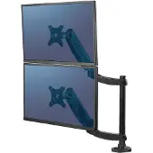 Fellowes Platinum Series monitorarm verticaal voor 2 monitoren zwart (met klem of schroef)