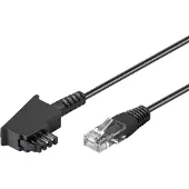 Goobay TAE-F - RJ45 DSL/VDSL telecom kabel | 2-aderig (8P2C) | zwart | 50 meter