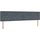 vidaXL LED Hoofdbord met hoofdeinde Donkergrijs 200 cm Fluweel