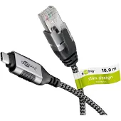Goobay USB-C naar RJ45 LAN kabel | Slimline | USB3.0 | CAT6 | zwart | 10 meter