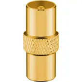 Goobay IEC (m) - IEC (v/m) coaxkabel | recht | verguld | wit | 1 meter