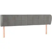 vidaXL Hoofdbord met randen 163x23x78/88 cm fluweel lichtgrijs