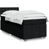 vidaXL Boxspring met matras stof zwart 100x200 cm