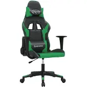 vidaXL Gamestoel kunstleer zwart en groen