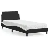 vidaXL Bed met matras "Dover" kunstleer zwart en wit 90x200 cm