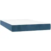 vidaXL Pocketveringmatras medium 120x210x20 cm fluweel donkerblauw