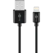 Goobay Lightning - USB-A kabel | USB2.0 | 12W | zwart | 2 meter