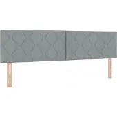 vidaXL LED Hoofdbord Lichtgrijs 180 cm Stof