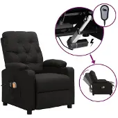 vidaXL Massagestoel elektrisch stof zwart