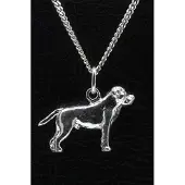 MOOYE ® - Collectie Zilveren Rottweiler met staart ketting hanger - groot