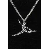 MOOYE ® - Collectie Zilveren Turnster ketting hanger - spagaat