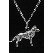 MOOYE ® - Collectie Zilveren Hollandse herder korthaar ketting hanger - groot