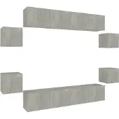 vidaXL 8-delige Tv-meubelset bewerkt hout betongrijs