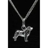 MOOYE ® - Collectie Zilveren Berner sennenhond ketting hanger - klein
