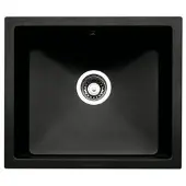 NABER Spoelbak SINGOLI 600 in ZWART, met draaipunt / Cin-Nagranit / Inbouwmodel