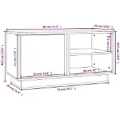 vidaXL Tv-meubel 80x35x40,5 cm massief grenenhout zwart