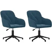 vidaXL Eetkamerstoelen draaibaar 2 st fluweel blauw