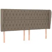 vidaXL Hoofdbord met randen 183x23x118/128 cm stof taupe