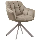 Riess Draaibare fauteuil PAPILLON roteerbaar 180° met armleuningen fluweel beige greige - 48814