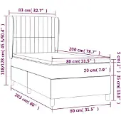 vidaXL Boxspring met matras fluweel zwart 80x200 cm