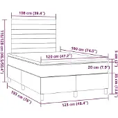 vidaXL Boxspring met matras stof zwart 120x190 cm