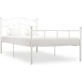 vidaXL Bedframe metaal wit 90x200 cm