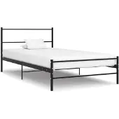 vidaXL Bedframe metaal zwart 90x200 cm