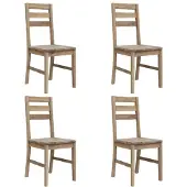 vidaXL Eetkamerstoelen 4 st massief acaciahout