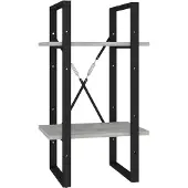 vidaXL Boekenkast met 2 schappen 40x30x70 cm bewerkt hout betongrijs
