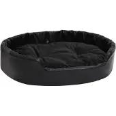 vidaXL Hondenmand 90x79x20 cm pluche en kunstleer zwart
