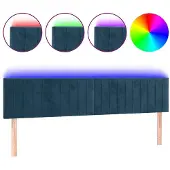 vidaXL Hoofdbord LED 180x5x78/88 cm fluweel donkerblauw
