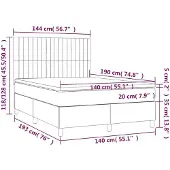 vidaXL Boxspring met matras en LED stof lichtgrijs 140x190 cm
