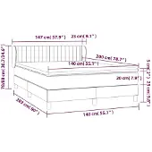 vidaXL Boxspring met matras fluweel roze 140x200 cm