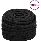 vidaXL Boottouw 20 mm 100 m polypropeen zwart