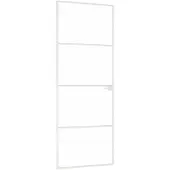 vidaXL Binnendeur 76x201,5 cm gehard glas en aluminium smal wit
