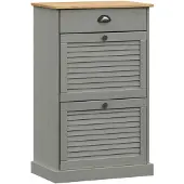 vidaXL Schoenenkast VIGO 60x35x96 cm massief grenenhout grijs