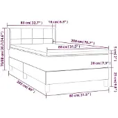 vidaXL Boxspring met matras fluweel donkerblauw 80x200 cm