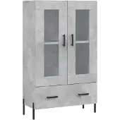 vidaXL Hoge kast 69,5x31x115 cm bewerkt hout betongrijs