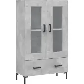 vidaXL Hoge kast 69,5x31x115 cm bewerkt hout betongrijs