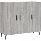 vidaXL Dressoir 90x34x80 cm bewerkt hout grijs sonoma eikenkleurig