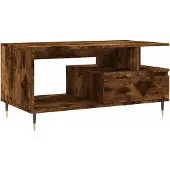 vidaXL Salontafel 90x49x45 cm bewerkt hout gerookt eikenkleurig