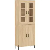 vidaXL Hoge kast 69,5x34x180 cm bewerkt hout sonoma eikenkleurig