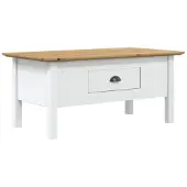 vidaXL Salontafel BODO 100x55x46 cm massief grenenhout wit en bruin